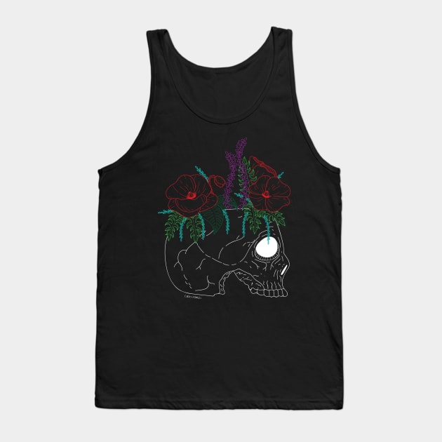 Flower Skull Tank Top by Caden Davis Designs